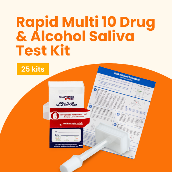 Rapid Multi 10 Drug & Alcohol Saliva Test Kit ( 5 Tests)